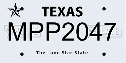 MPP2047 Texas License Plate