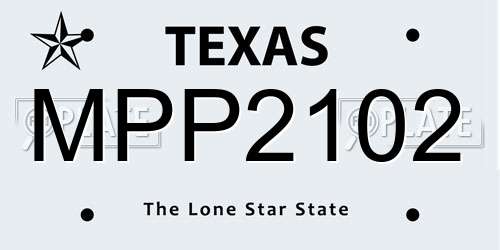 MPP2102 Texas License Plate