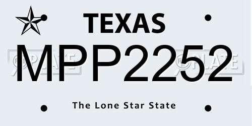 MPP2252 Texas License Plate