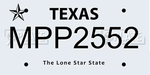 MPP2552 Texas License Plate