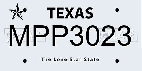MPP3023 Texas License Plate