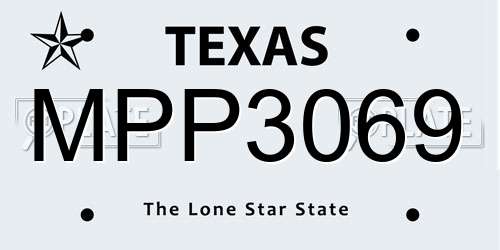 MPP3069 Texas License Plate