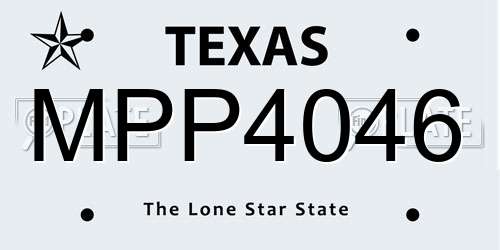 MPP4046 Texas License Plate
