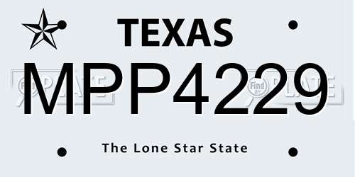 MPP4229 Texas License Plate