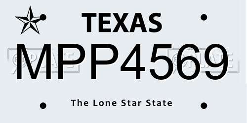 MPP4569 Texas License Plate