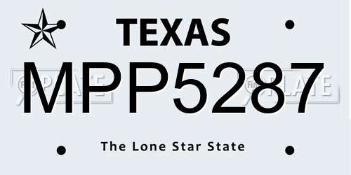 MPP5287 Texas License Plate
