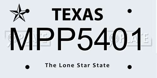 MPP5401 Texas License Plate