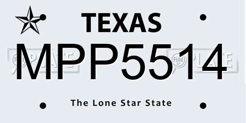 MPP5514 Texas License Plate