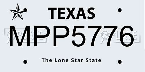 MPP5776 Texas License Plate