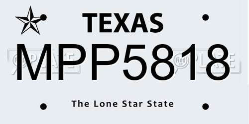 MPP5818 Texas License Plate