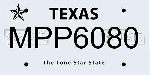 MPP6080 Texas License Plate