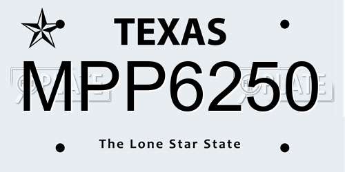 MPP6250 Texas License Plate
