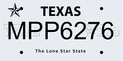MPP6276 Texas License Plate