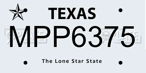 MPP6375 Texas License Plate