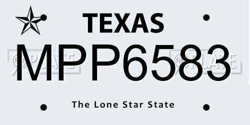 MPP6583 Texas License Plate