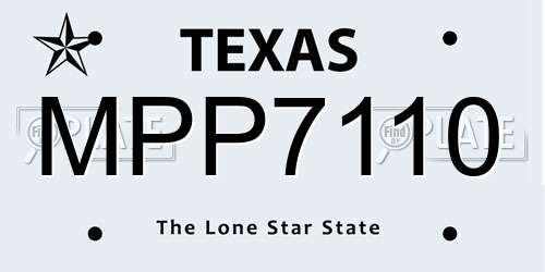 MPP7110 Texas License Plate