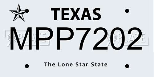 MPP7202 Texas License Plate