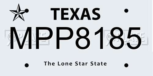 MPP8185 Texas License Plate