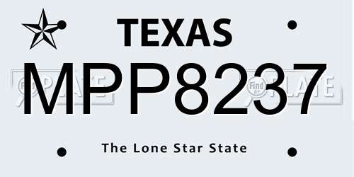 MPP8237 Texas License Plate