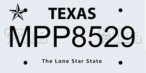 MPP8529 Texas License Plate