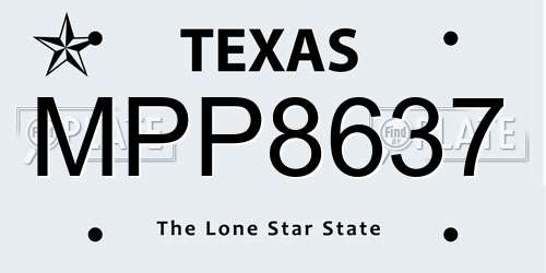 MPP8637 Texas License Plate