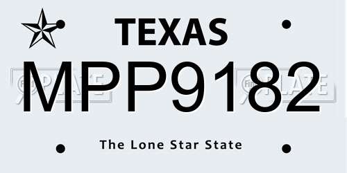 MPP9182 Texas License Plate