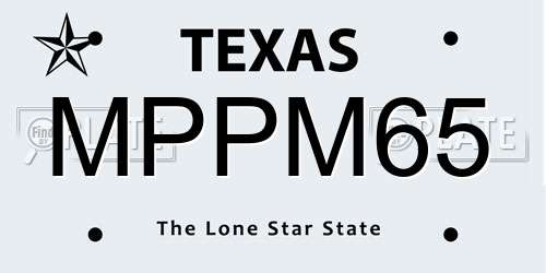 MPPM65 Texas License Plate