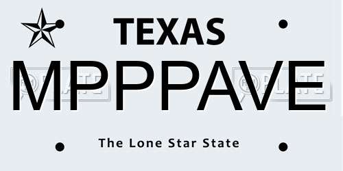 MPPPAVE Texas License Plate