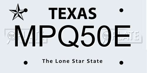 MPQ50E Texas License Plate