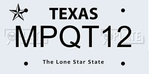MPQT12 Texas License Plate