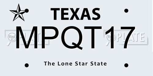 MPQT17 Texas License Plate