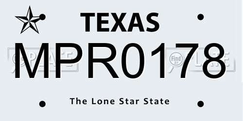 MPR0178 Texas License Plate