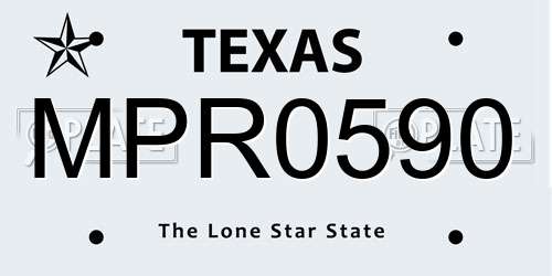 MPR0590 Texas License Plate
