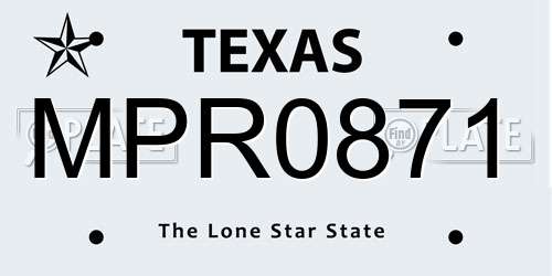 MPR0871 Texas License Plate