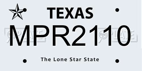 MPR2110 Texas License Plate