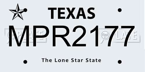 MPR2177 Texas License Plate