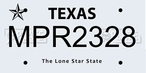 MPR2328 Texas License Plate