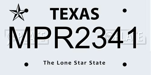 MPR2341 Texas License Plate