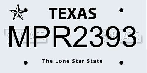 MPR2393 Texas License Plate