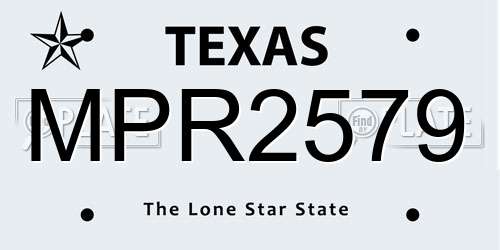 MPR2579 Texas License Plate