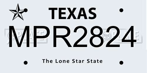 MPR2824 Texas License Plate