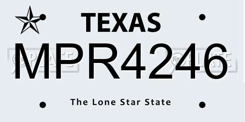 MPR4246 Texas License Plate