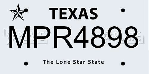 MPR4898 Texas License Plate