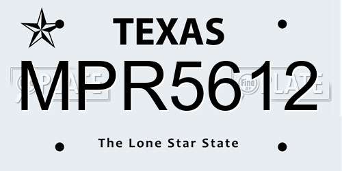 MPR5612 Texas License Plate