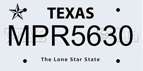 MPR5630 Texas License Plate
