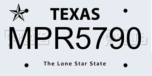 MPR5790 Texas License Plate
