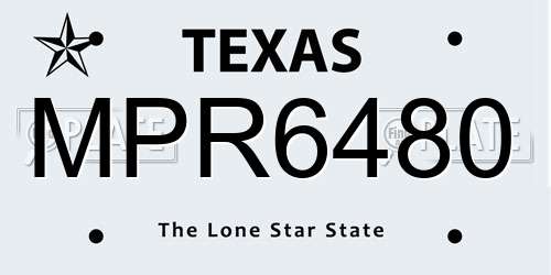 MPR6480 Texas License Plate