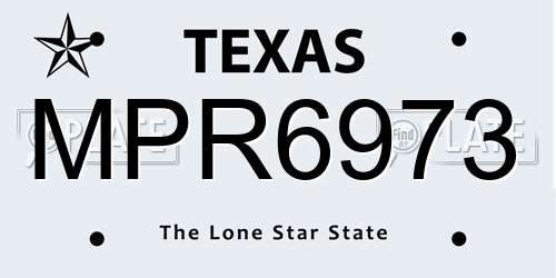 MPR6973 Texas License Plate