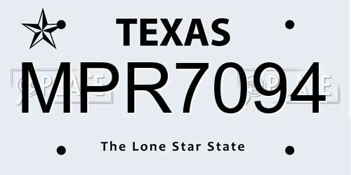 MPR7094 Texas License Plate