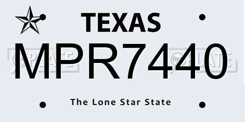 MPR7440 Texas License Plate